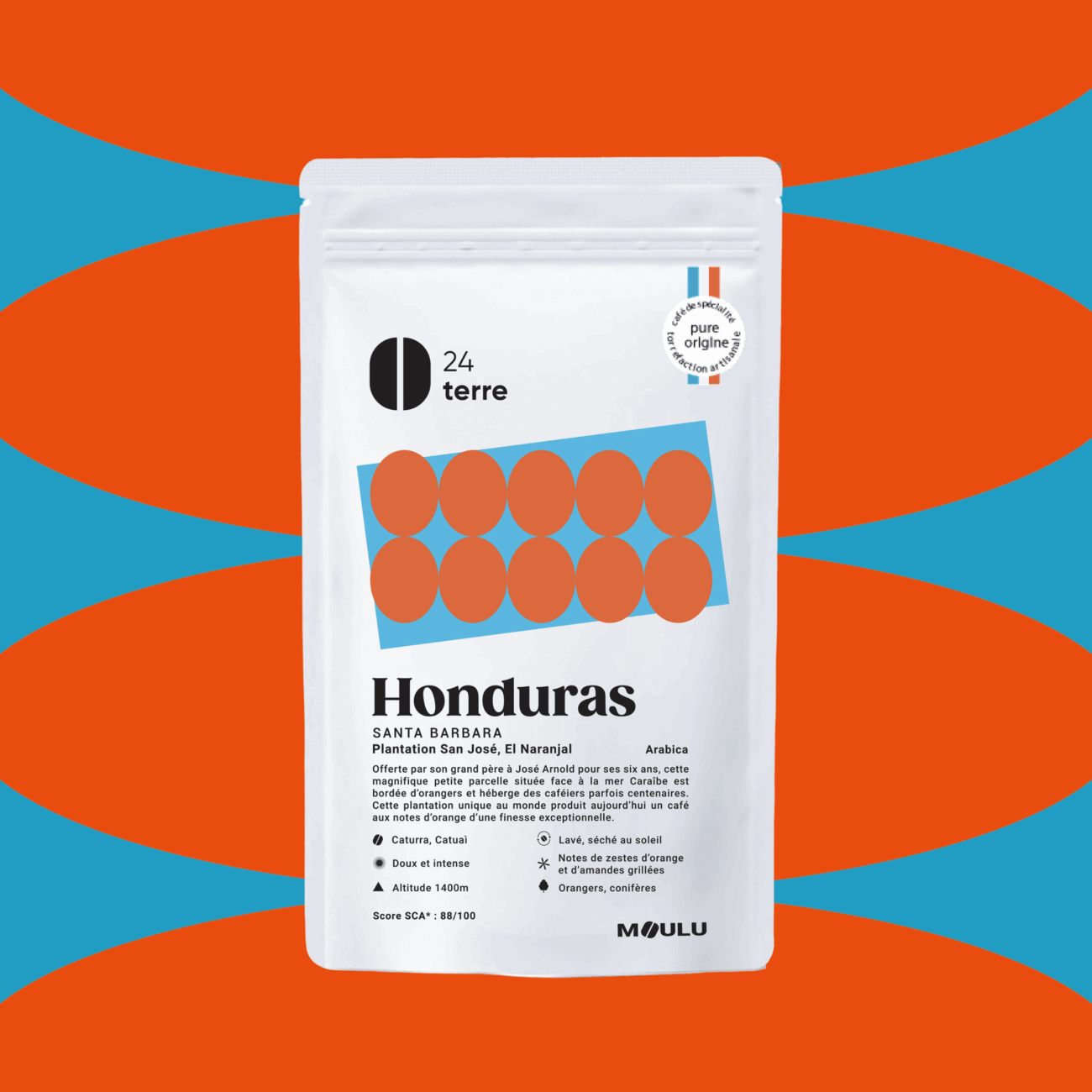 Café moulu San José Honduras – café de spécialité orange & amande